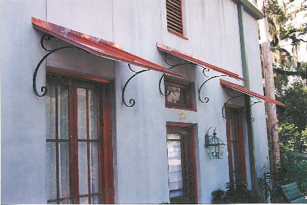 I am tearing down a porch that is sagging and rebuilding a smaller more efficient. Copper Straight Awning - Wrought Iron Side - #Awn15