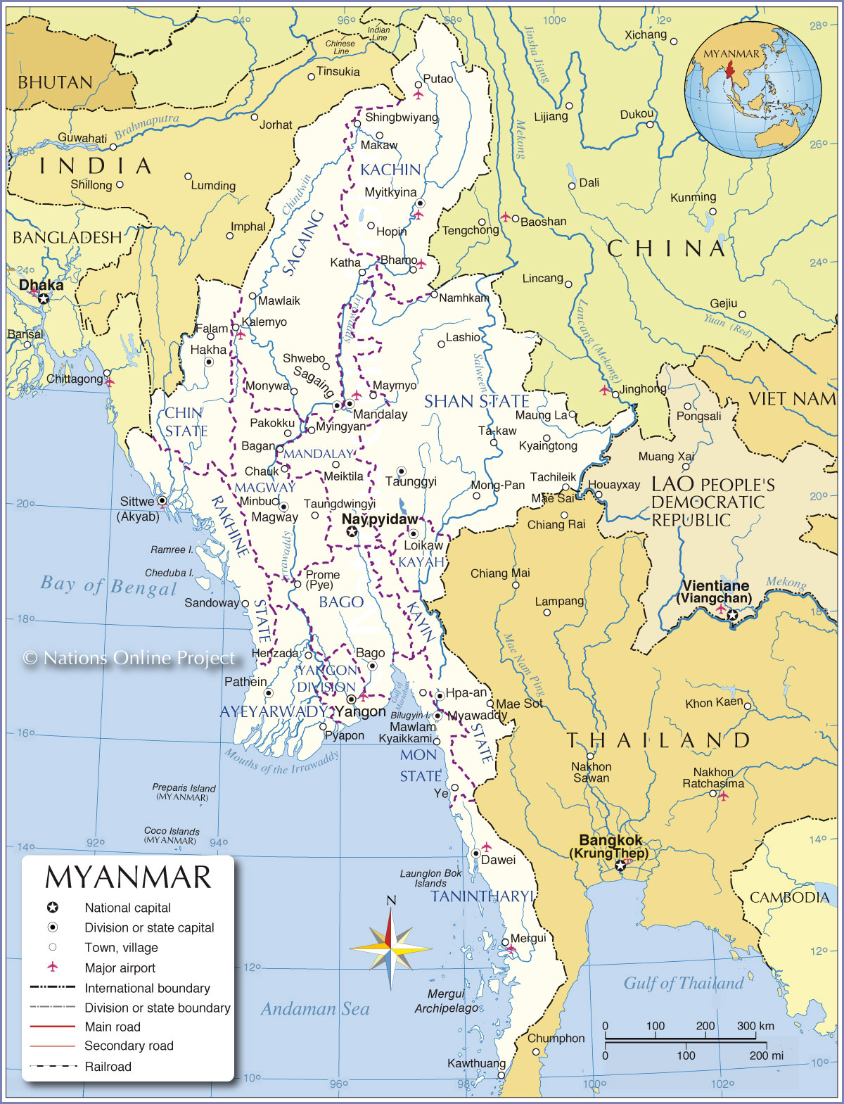 Airport terminals can be intimidating places as you're trying navigate your way around with suitcases and kids in tow. Myanmar Map World Map Of Myanmar