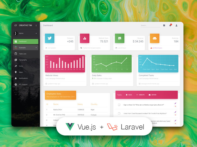 10+ Free Dashboards and Templates for Laravel
