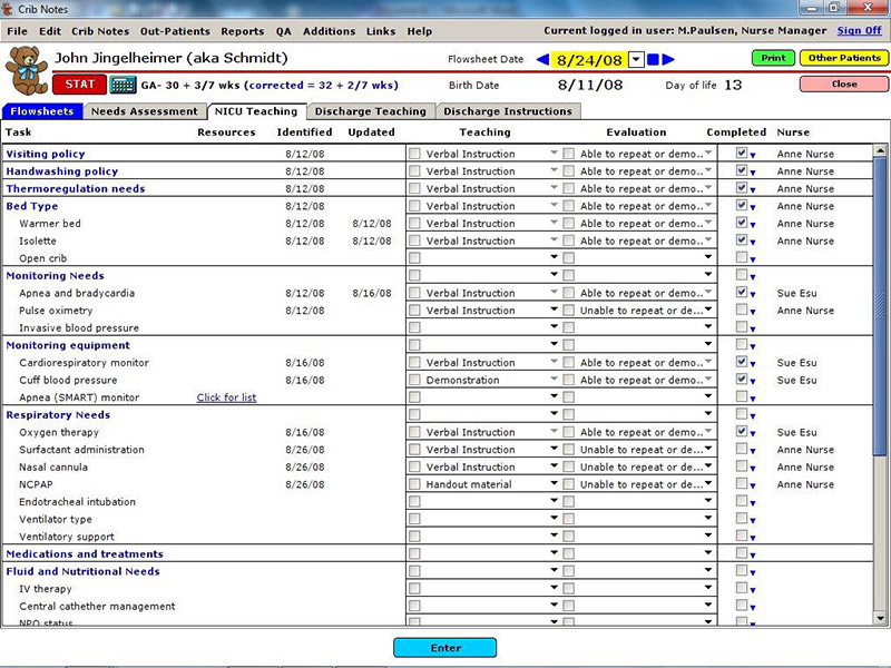 Daily progress notes on all infants in the nicu. Special Features | Crib Notesâ¢