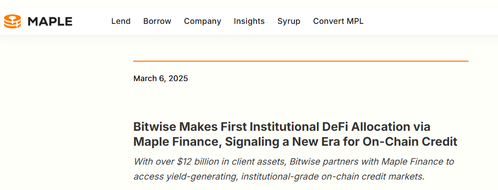 Bitwise fait la première allocation institutionnelle dans Defi Bitwise fait la première allocation institutionnelle dans Defi