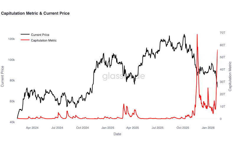 Tableau de capitulation Bitcoin.