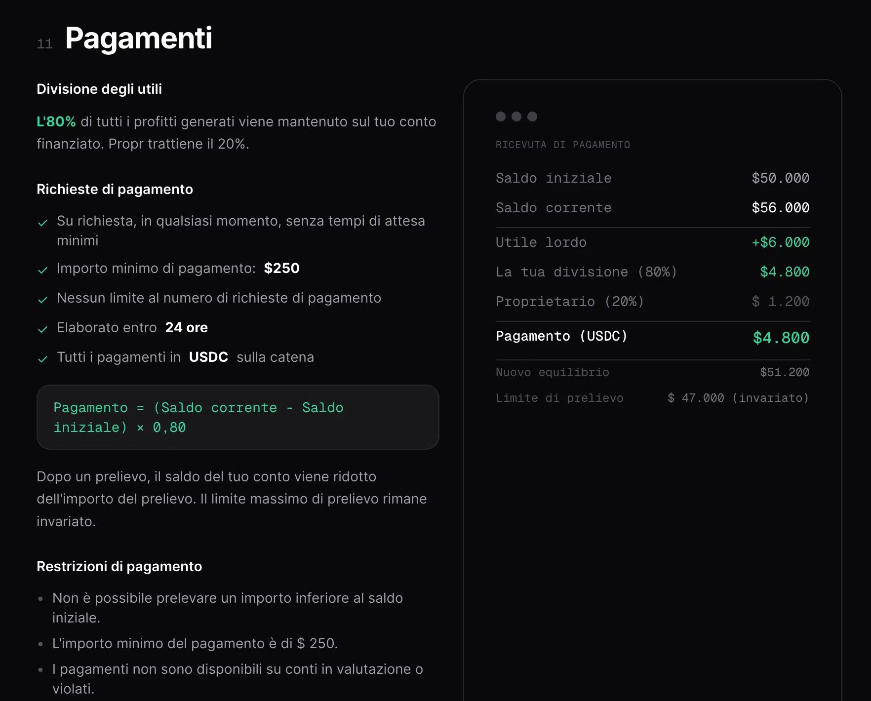 Paiements du propriétaire