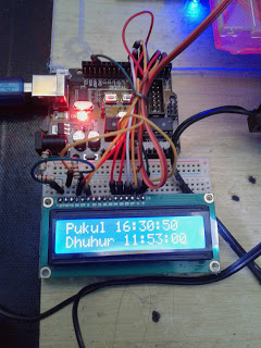 Rangkaian Jam digital Arduino dan LCD