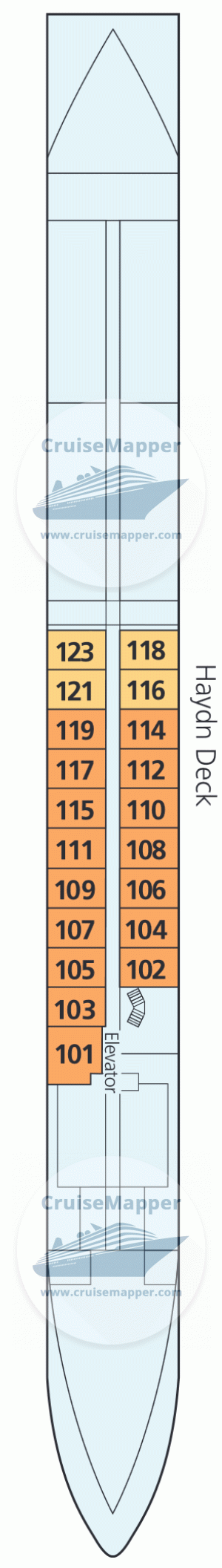 When you're about to head on a cruise it can be a little stressful to make sure you're fully prepared before you leave. MS Amadeus Silver deck 1 plan | CruiseMapper