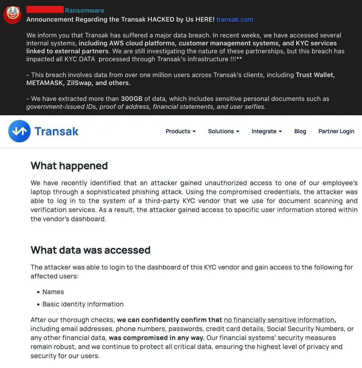 Transak Reports Attack Affecting 90k Users, No Financial Data Compromised Transak Reports Attack , No Financial Data Compromised
