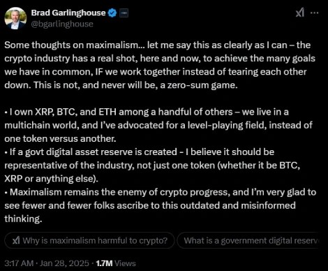 Brad Garlinghouse talks about unity and multiple strategic reserve