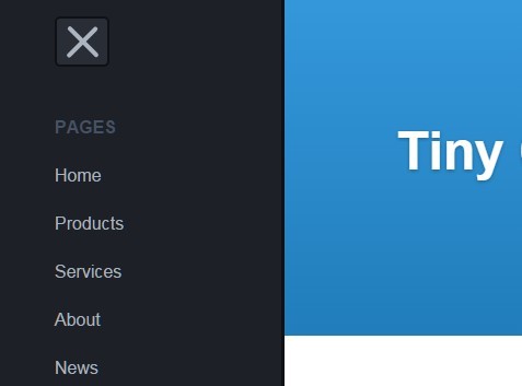 Tiny Off-canvas Menu with JavaScript and CSS3 | CSS Script