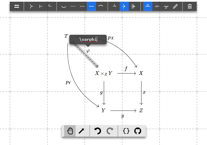 Create Commutative Diagrams With JavaScript - tikzcd-editor | CSS Script