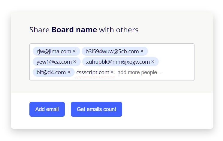 Multiple Emails Input In Vanilla JavaScript - emails-input.js | CSS Script