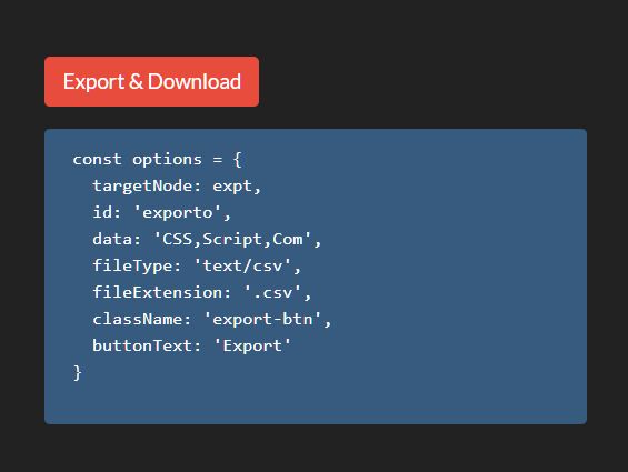 Export Data In Custom File Format - Exporto.js | CSS Script