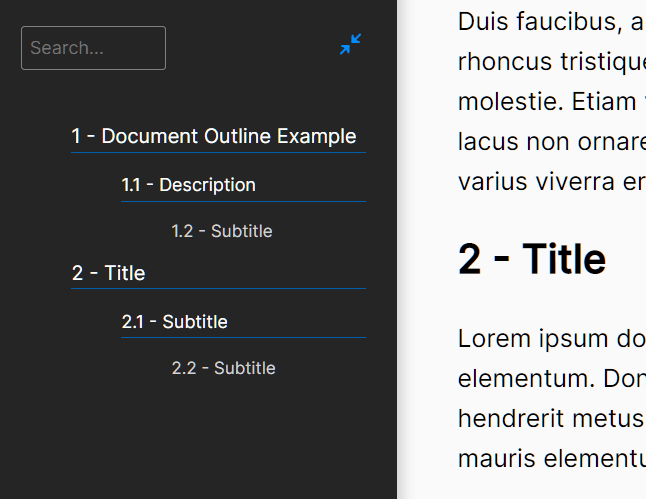 Collapsible Side Table Of Contents In JavaScript – DocumentOutline