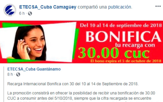 ETECSA priva a sus usuarios de usar el bono de recarga para datos móviles