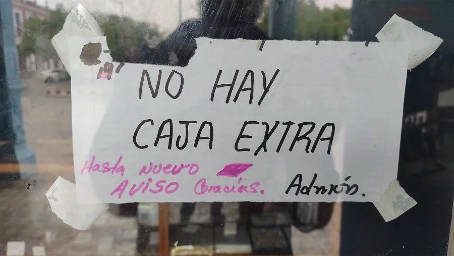 "No hay Caja Extra" 