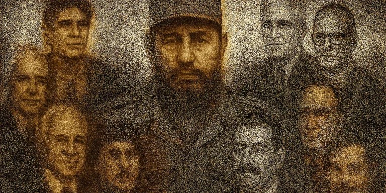 Fidel Castro y algunos de sus allegados