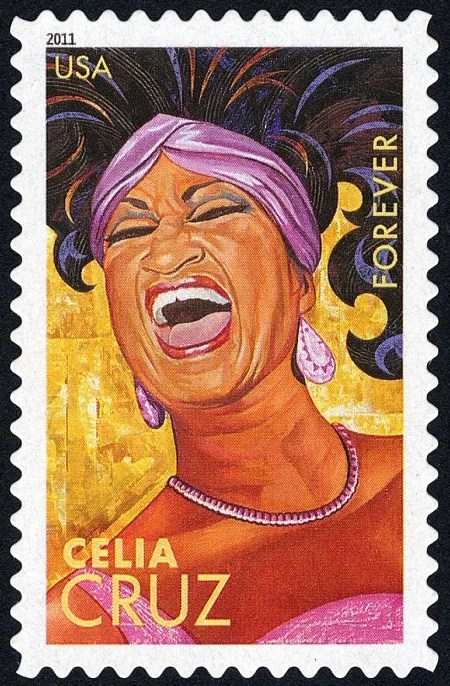 Sello postal dedicado a Celia Cruz en Estados Unidos 
