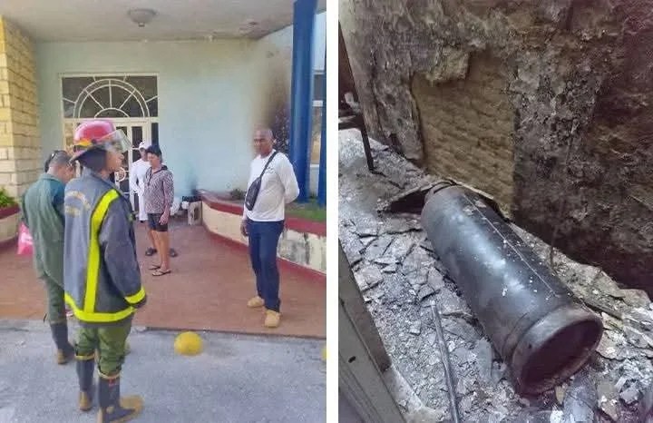 El cilindro y el área donde ocurrió la explosión