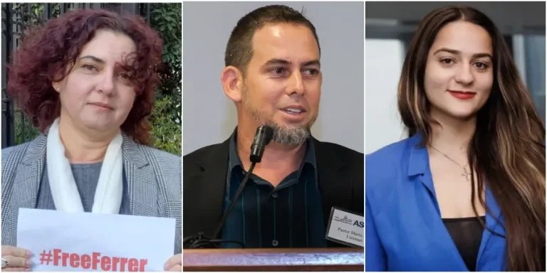 De izquierda a derecha, Yoaxis Marcheco Suárez, Mario Félux Lleonart Barroso y Kiele Alexandra Cabrera, delegados cubanos al WLC 2025