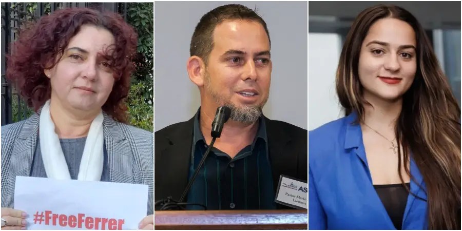 De izquierda a derecha, Yoaxis Marcheco Suárez, Mario Félux Lleonart Barroso y Kiele Alexandra Cabrera, delegados cubanos al WLC 2025