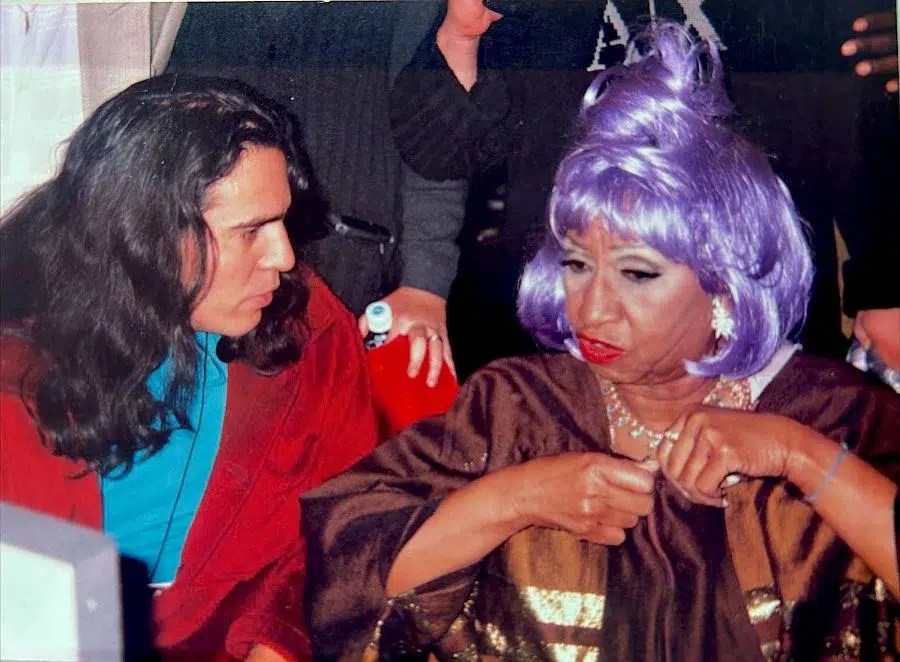 Ernesto Fundora y Celia Cruz, en 1997