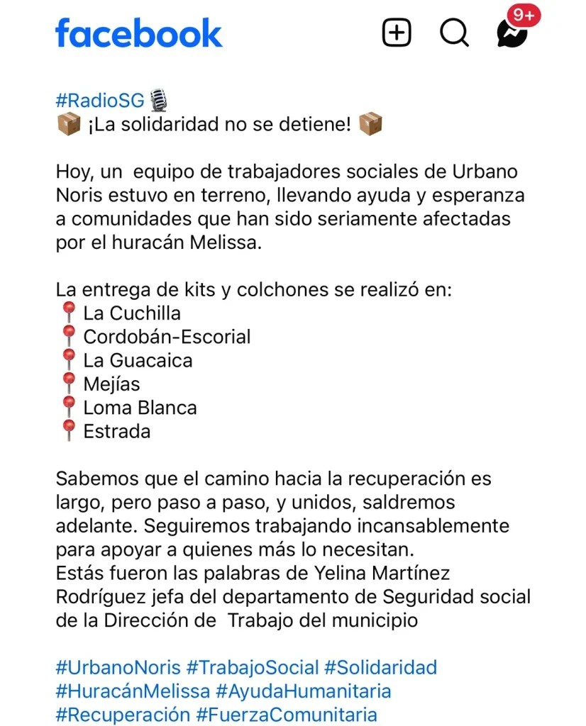 Especial ayuda humanitaria huracán Melissa