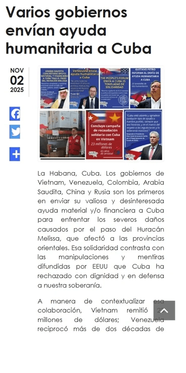 Especial ayuda humanitaria huracán Melissa