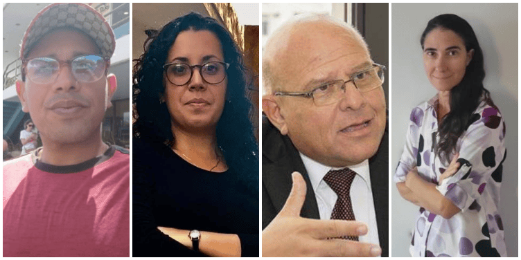 De izquierda a derecha: Adelth Bonne, Camila Acosta, Dagoberto Valdés y Yoani Sánchez