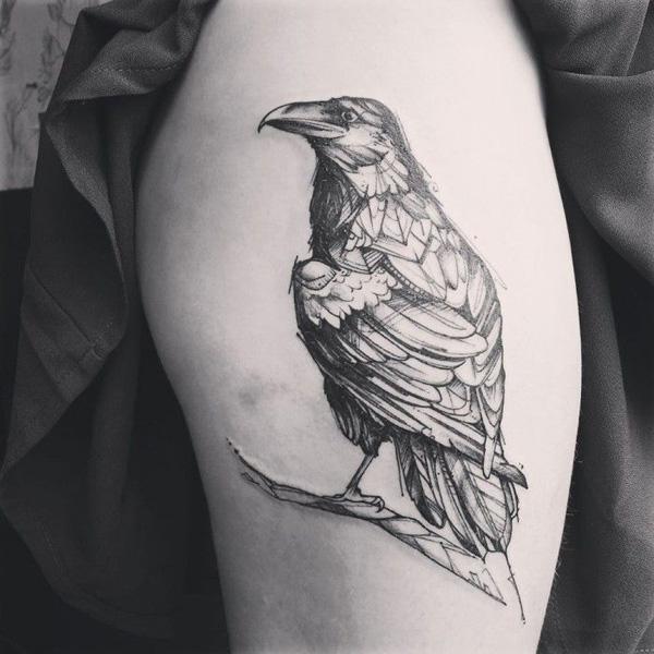 60+ Mysterious Raven Tattoos | Cuded 600_x_600_jpg