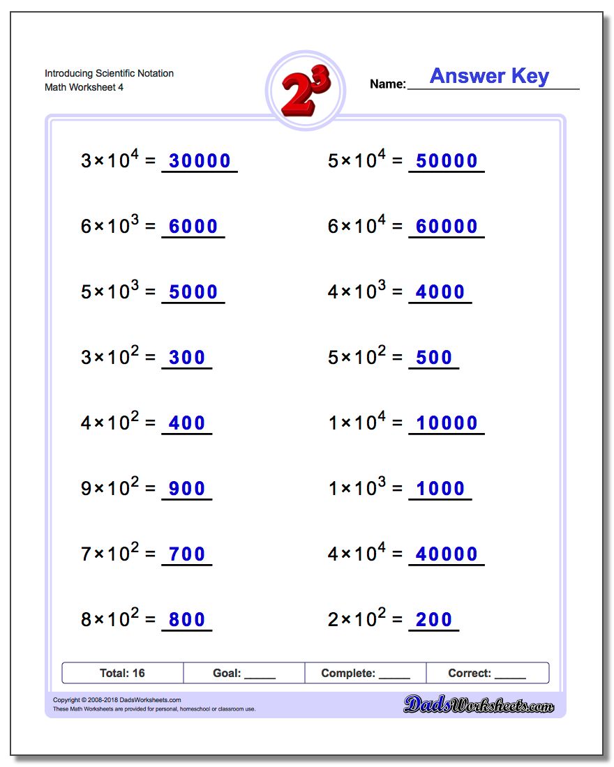powers of ten and scientific notation