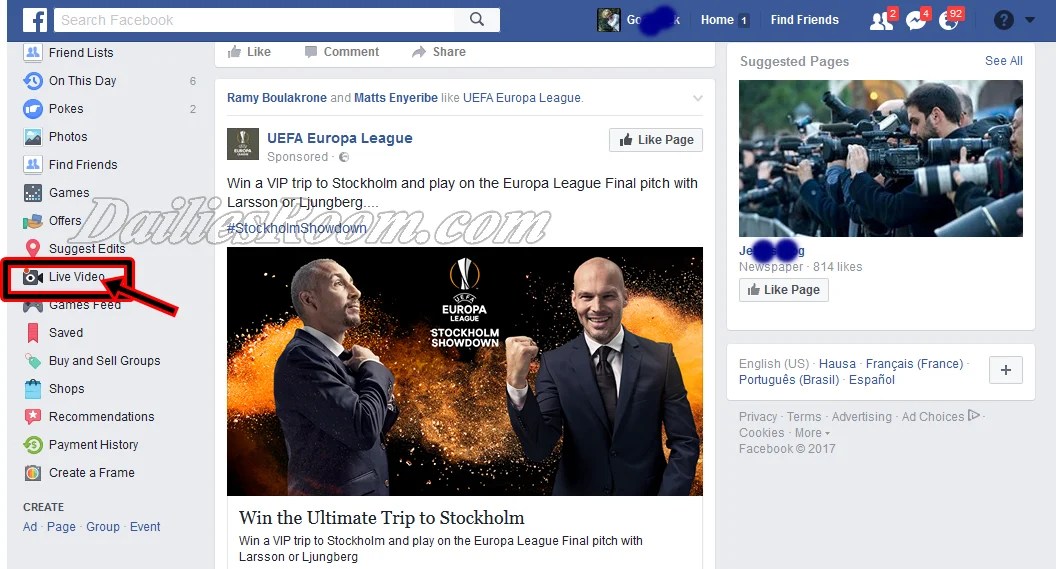 Where to Watch Treading Facebook Live Video Free Live Map