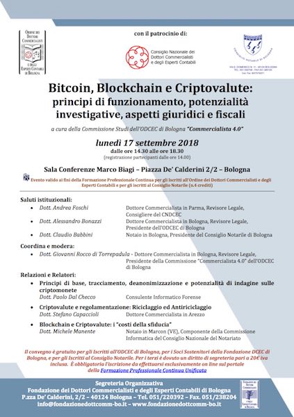 Convegno Su Bitcoin, Blockchain E Criptovalute A Cura Di Odcec Bologna 600_x_423_jpg