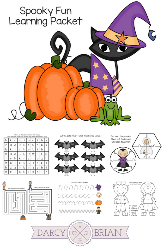 printable spooky fun learning packet for halloween