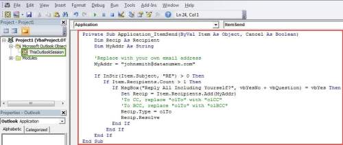 How to Auto Include Yourself as a Recipient When Replying All in ...