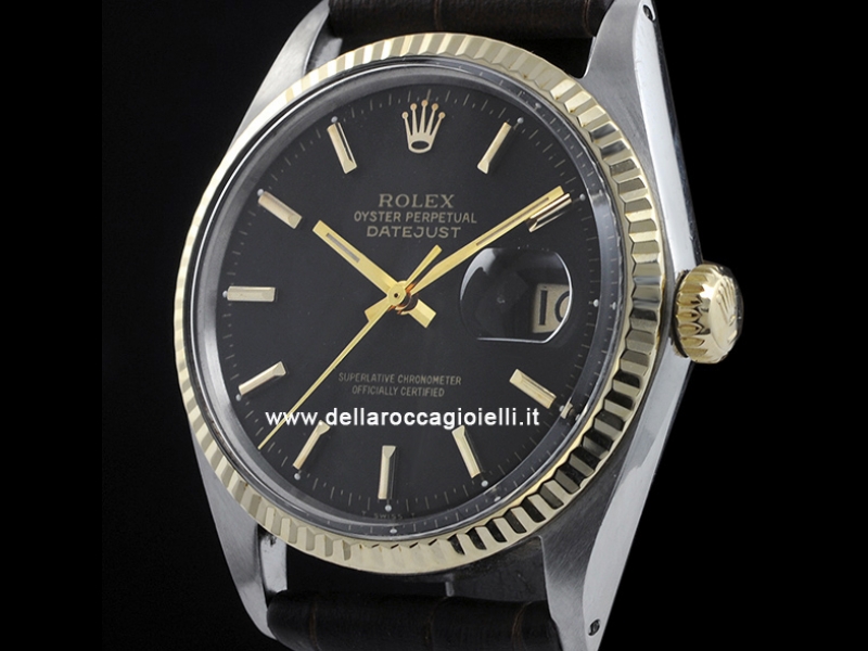 Rolex Datejust 36mm Nero Black Noir Watch 1601
