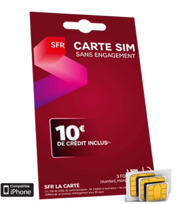 Crédit prépayé + pass pour compléter son forfait : Carte sim SFR Phone Accessoires Destockage Grossiste