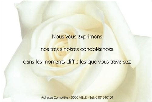 Voici quelques conseils pour bien rédiger votre lettre de condoléances, avec exemples. Carte De Condoleances Sur Deuil Imprim Com