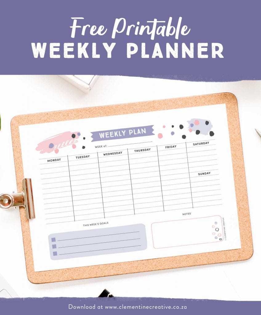 Blank Weekly Calendar 2020