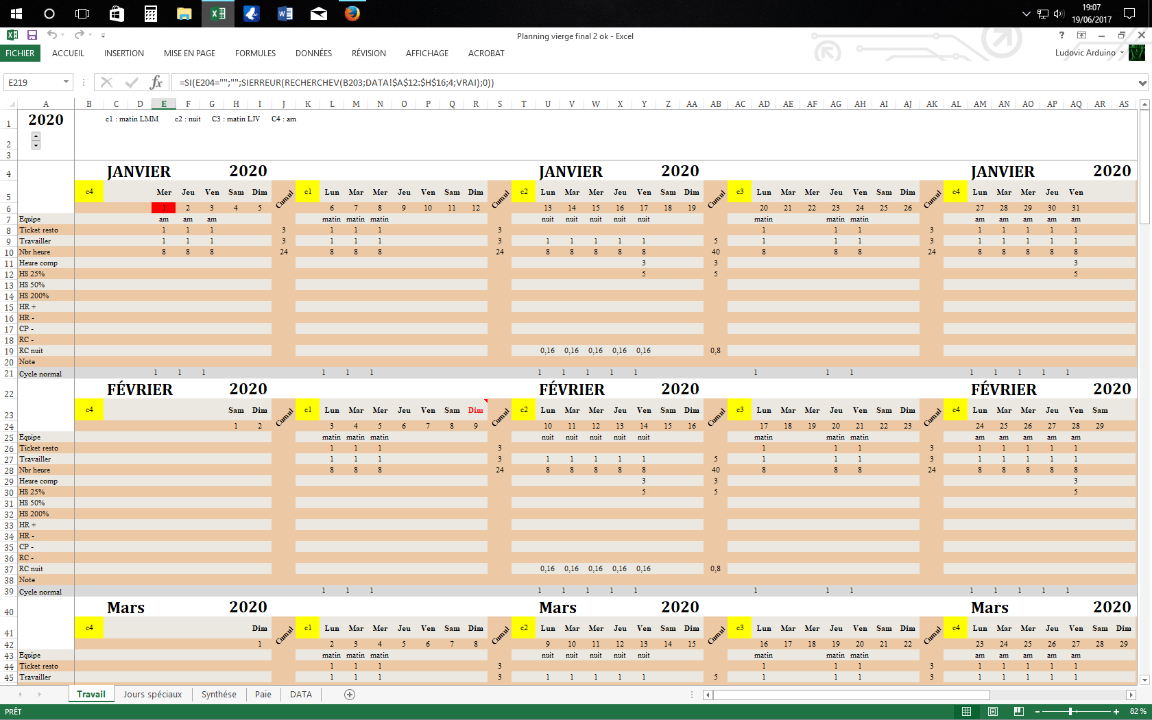 Téléchargement de la feuille de temps; Excel Calcul Heures Supplementaires
