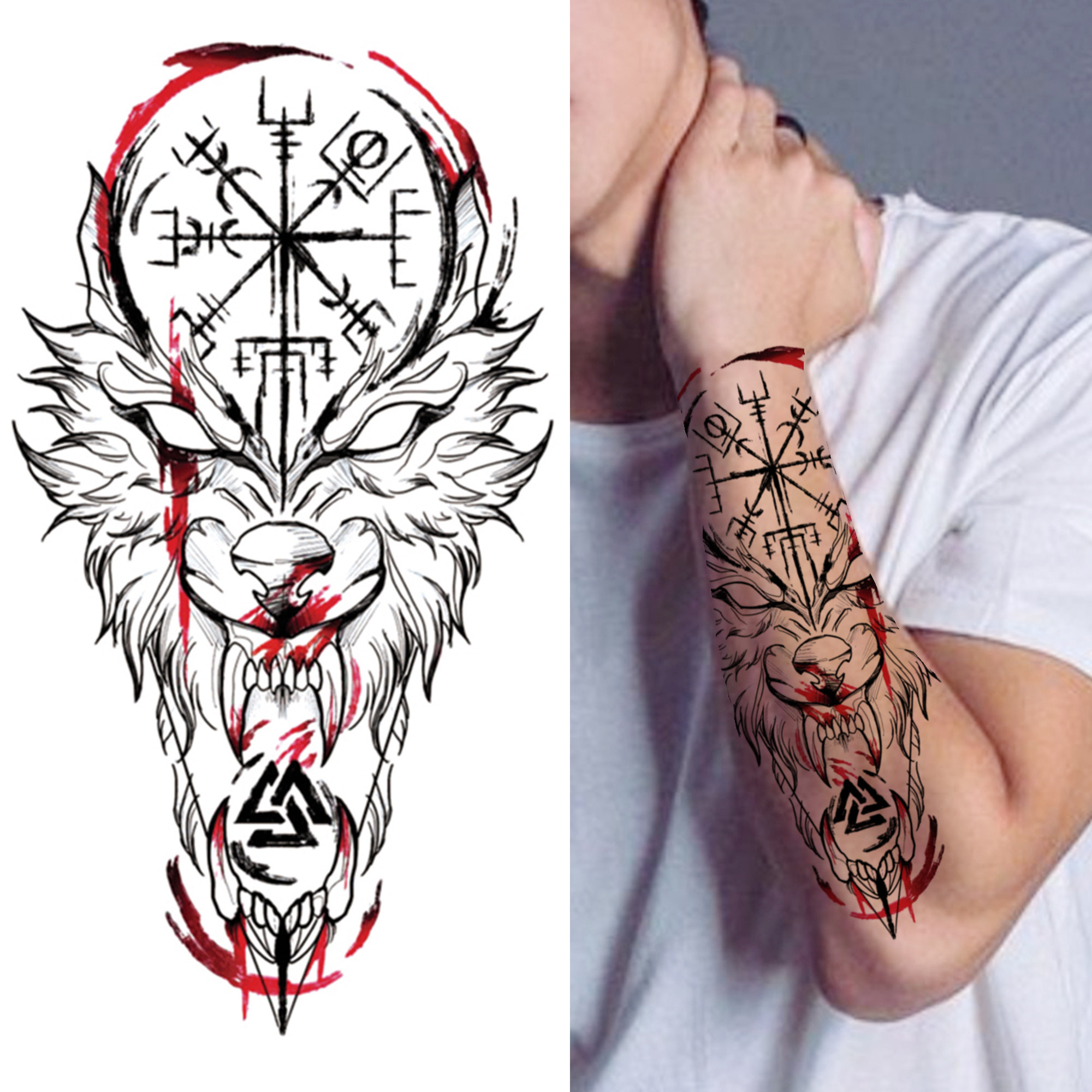 Bosque Tigre Tatuajes Temporales Para Hombres Mujeres Niños Lion Skull Cruz Tatuaje Pegatina Compás Negro Brújula Esqueleto Tatuajes Pierna Muslo Por Fzyiyi10, 16,01 € | Es.dhgate.com 2000_x_2000_jpg