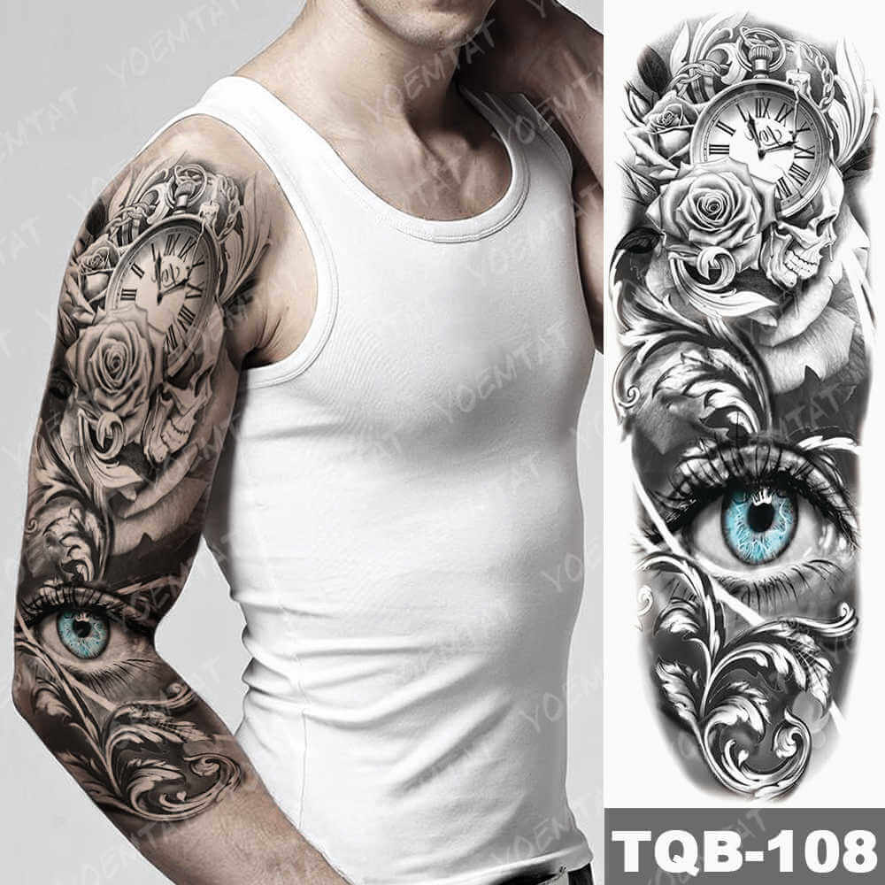Acquista Orologi Del Tatuaggio Della Manica Del Braccio Grande Del Braccio Dellocchio Dellocchio Dellocchio Impermeabile Del Tasto Temporaneo Del Tasto Impermeabile Del Corpo Del Tempo Del Corpo Full Finto Tatoo Donne Uomini 1000_x_1000_jpg