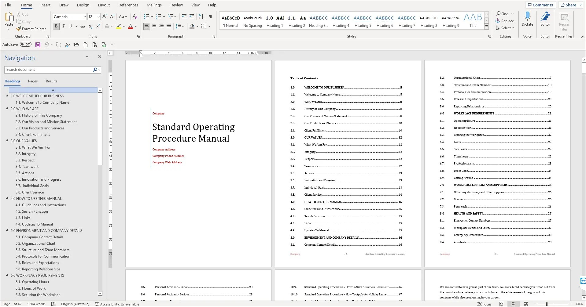 Sop Template Microsoft Word