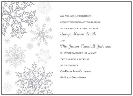 Finding the perfect gift is hard, but using digital photos to create homemade or personalized presents makes it easier. Printable Snowflake Wedding Invitations