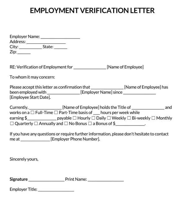 24 employment verification letter samples how to write