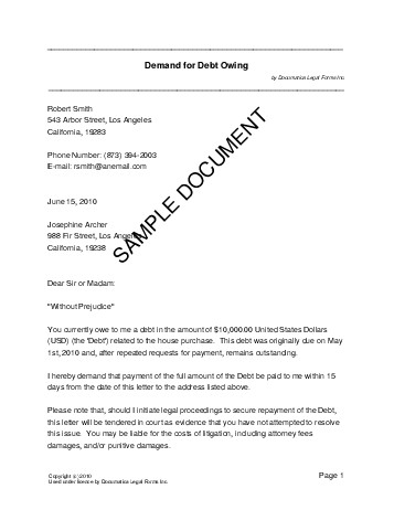 Choose a letter template for online letter writing. Demand For Debt Owing Mexico Legal Templates Agreements Contracts And Forms