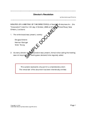 We, the undersigned, being all the directors of this corporation consent and agree that the following corporate resolution was made on (date)_____(time) _____at (city, st.)_____. Directors Resolution Us Territories Legal Templates Agreements Contracts And Forms