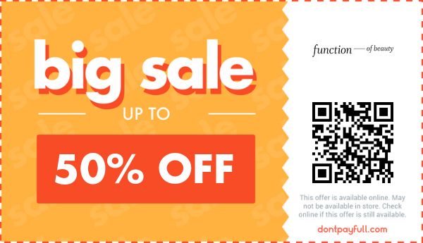 You'll get your unique promo code right away. 50 Off Function Of Beauty Coupon Promo Code Jan 2022