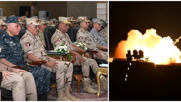 وزير الدفاع يشهد&nbsp;المرحلة النهائية من الرماية الصاروخية الليلية لقوات الدفاع الجوى