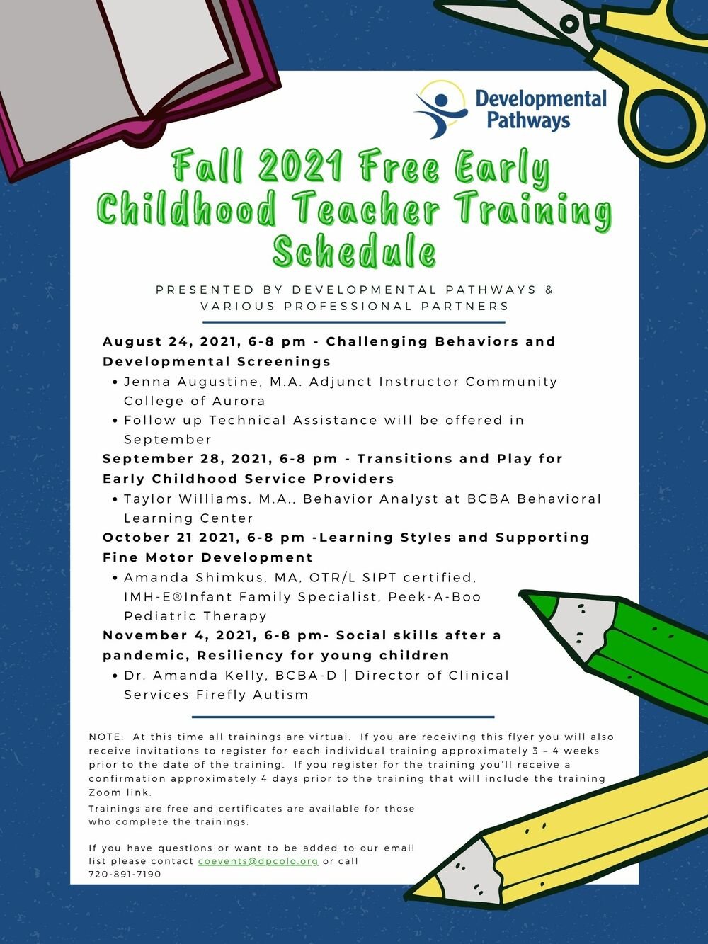 Is an excellent opportunity to do some professional development! Past Events Online Event Page 3 Developmental Pathways