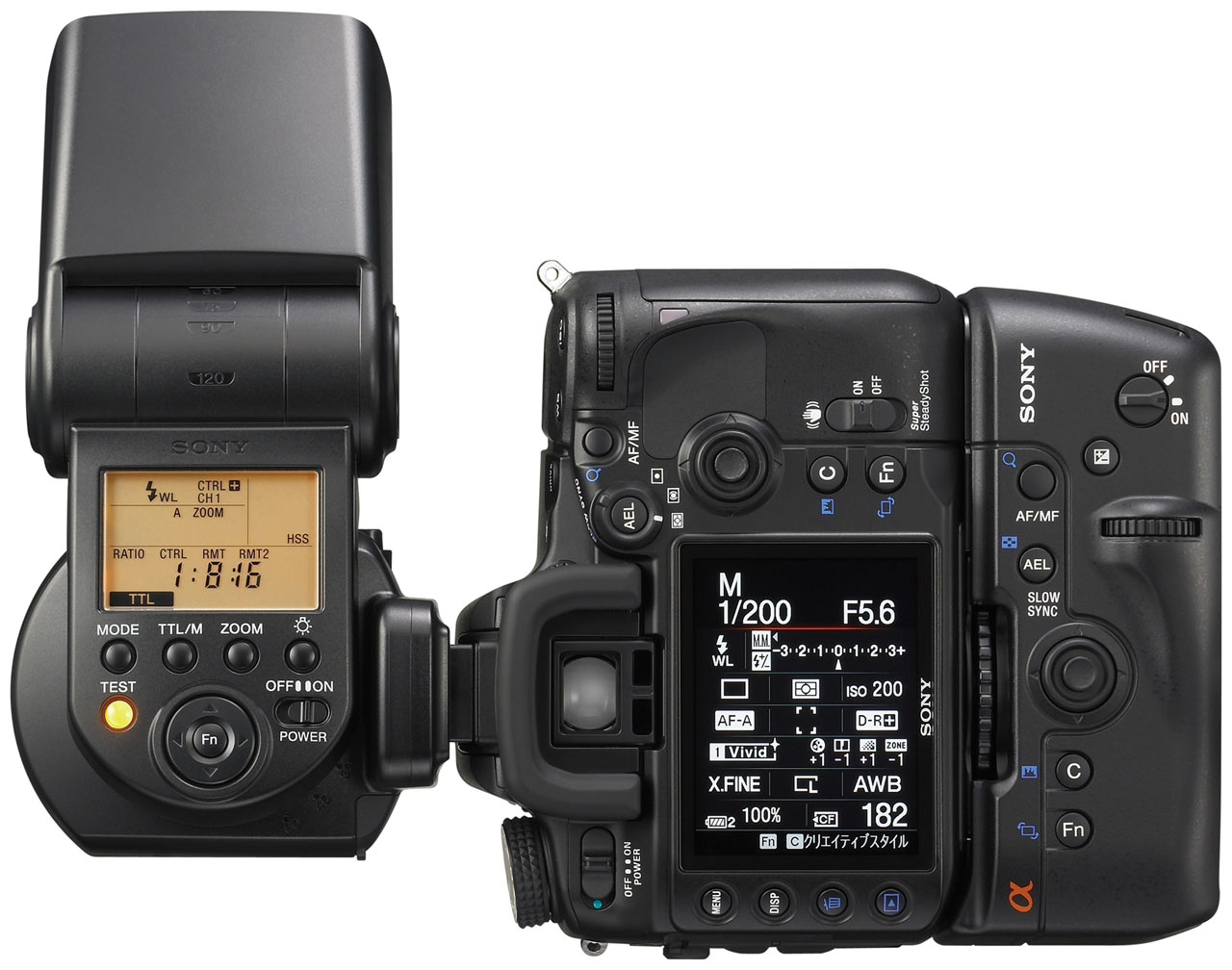 All flashes with the minolta/sony hotshoe should work with this camera. Sony announces HVL-F58AM flagship flash unit: Digital
