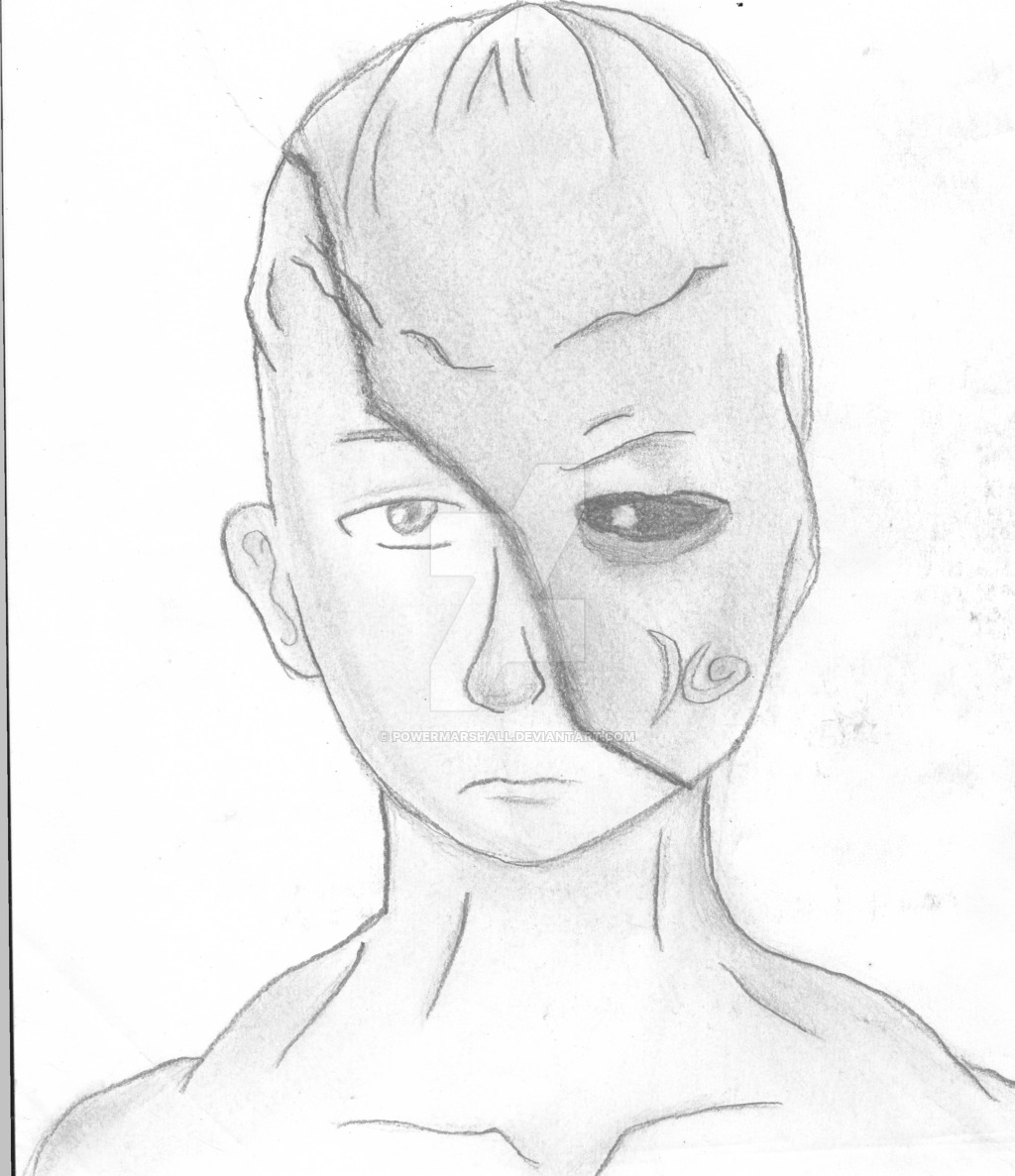 Half Human Half Robot Drawing Drawing Skill